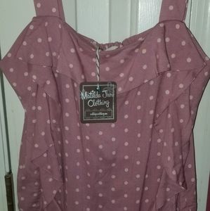 NWTMatilda Jane Clam Bake Top XS Polka Dot Ruffle
